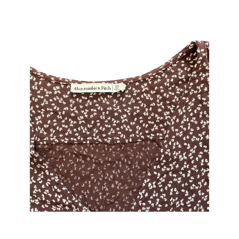 Abercrombie and Fitch Brown Floral Long Sleeve Blouse Size XS - Picture 3 of 5